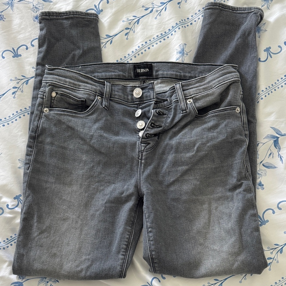 Hudson Jeans Women's Skinny Gray Button-Fly Jeans